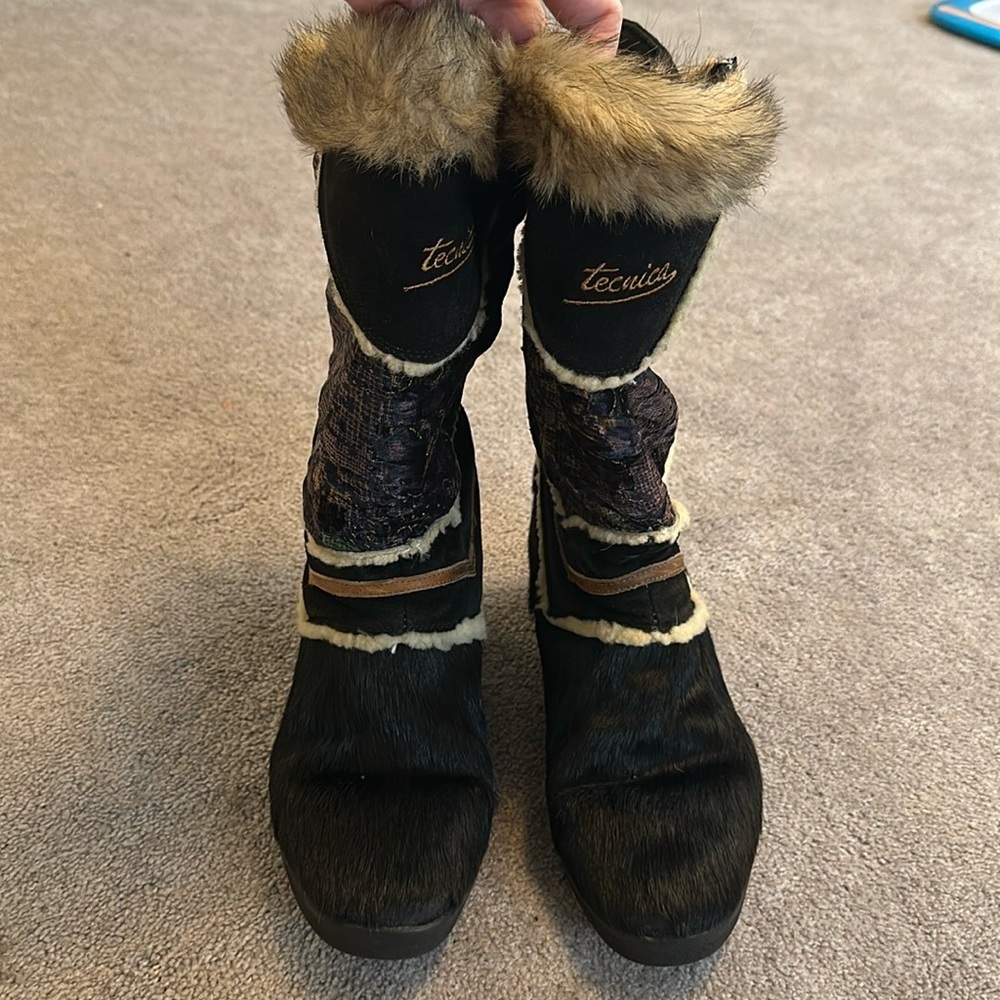 Tecnica Genuine Fur Goat Mukluk Boots GUC Super Warm Wool Lined EU 42 - Picture 3 of 14